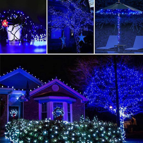 String Lights Solar Lights 200 LED Blue