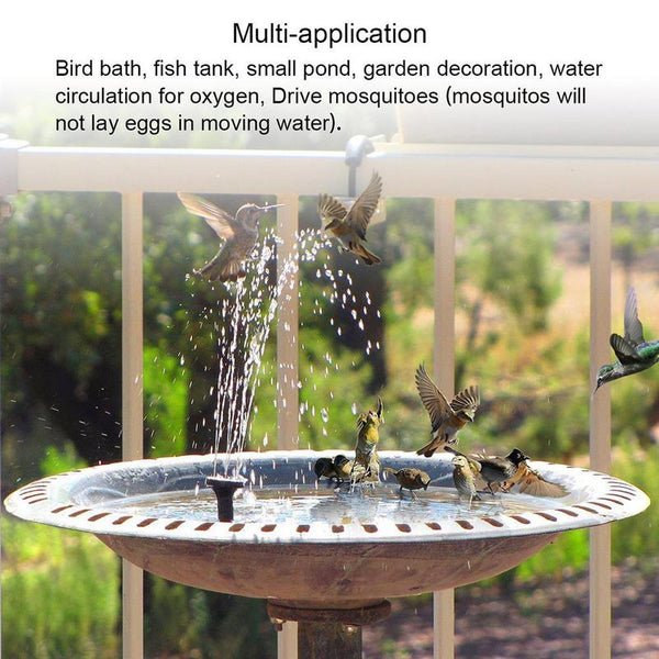 Floating Solar Powered Pond Garden Water Pump Fountain Bird Bath