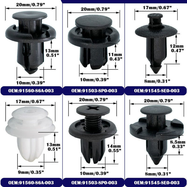 Panel Clips Bumper Fender Fastener Push Rivets