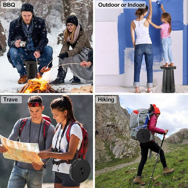 Telescoping Stool Folding Chair Camping Seat Outdoor Fishing