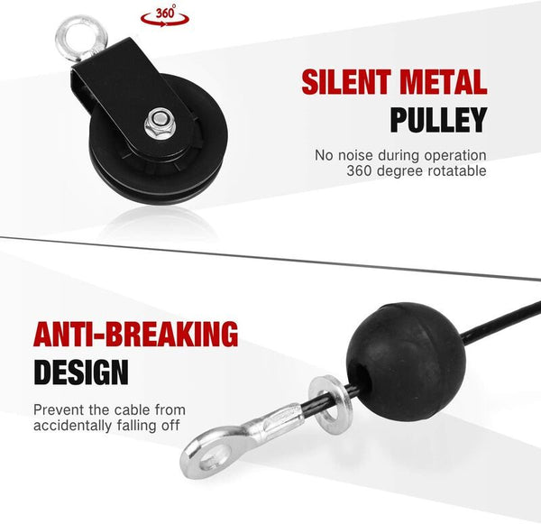 Fitness Pulley Cable System Biceps Triceps Home Gym Strength Training