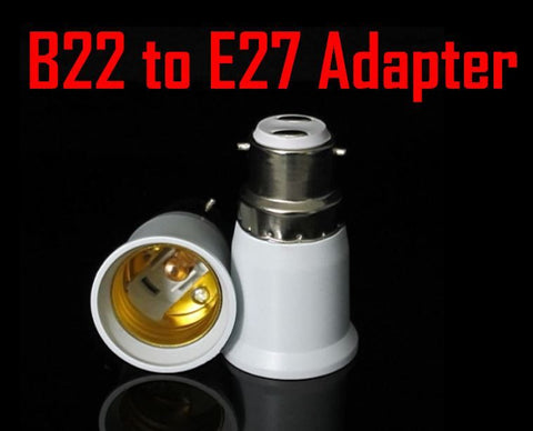 B22 to E27 Base LED Light Lamp Bulb Socket Adapter Plug Extender