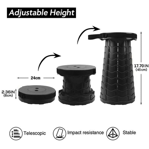 Telescoping Stool Folding Chair Camping Seat Outdoor Fishing