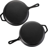 2 In 1 Cast Iron Frying Pan Pot with Lid Oven Skillet Set