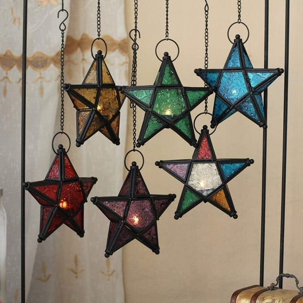 Candle Holder Moroccan Hanging Star Lantern