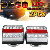 Trailer Tail Lights 7 Pin Round Magnetic 16 LED
