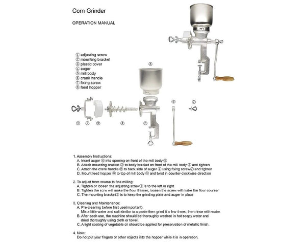 Coffee Bean Grinder Manual Mill Wheat Corn Grain Nuts Flour Seeds