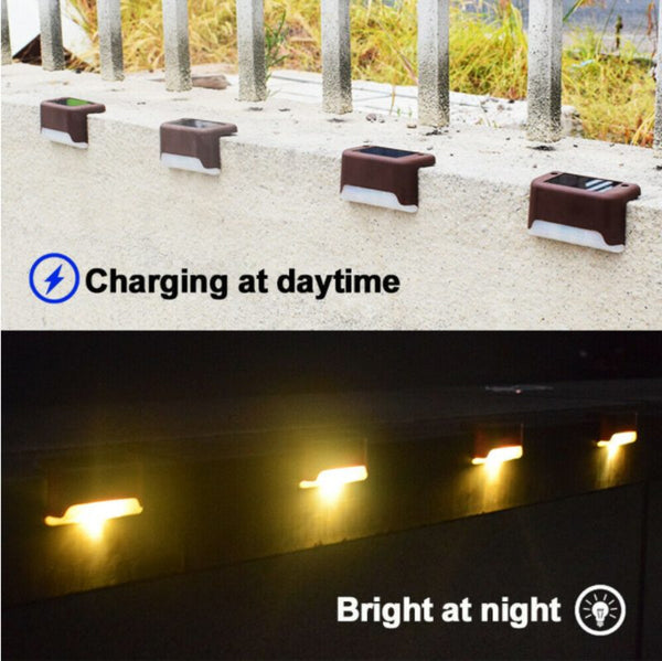 Solar Lights Outdoor Garden Deck Step Stair Lamps