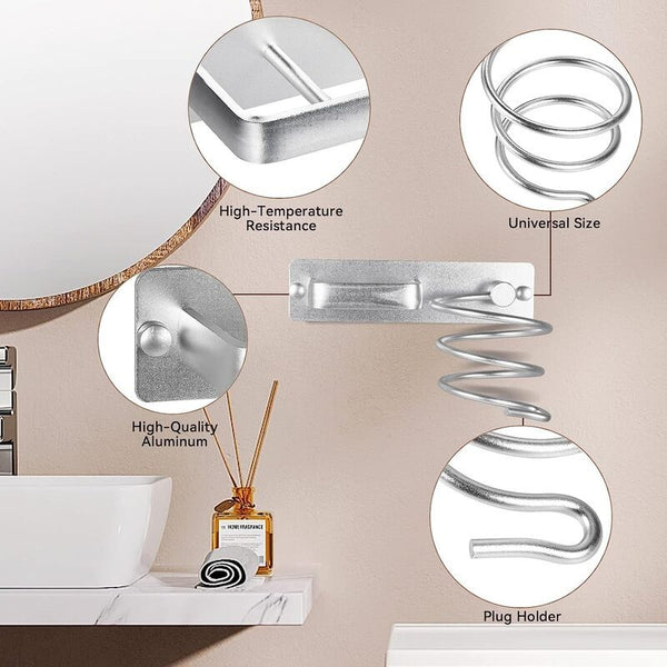 Hair Dryer Shelf Holder Hair Straightener Organiser Rack