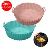 Reusable Air Fryer Liners Silicone Pots Baskets Set