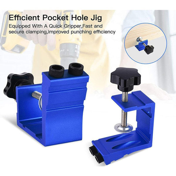 46pcs Pocket Hole Jig Kit Dowel Drill Joinery Screw Kit