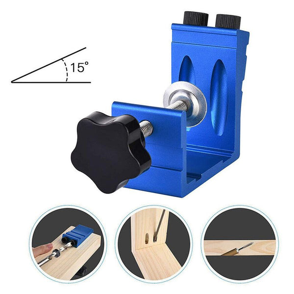 46pcs Pocket Hole Jig Kit Dowel Drill Joinery Screw Kit