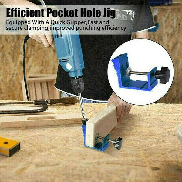 46pcs Pocket Hole Jig Kit Dowel Drill Joinery Screw Kit