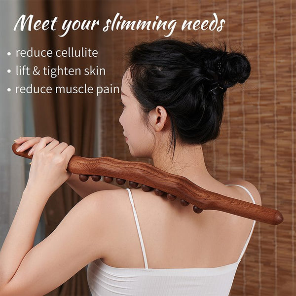 Wooden Scraping Massage Stick Roller Guasha Body Massager