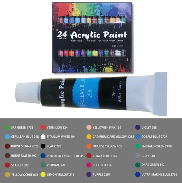 24 Colors Painting Acrylic Paint Set
