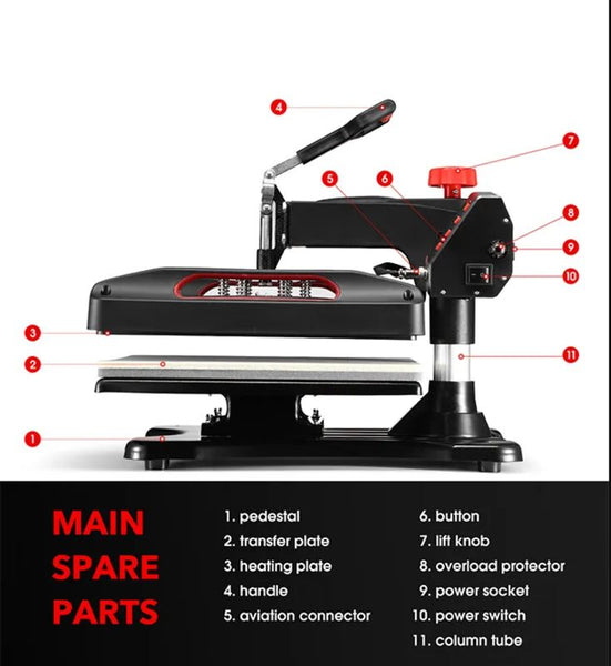 5-In-1 Digital Heat Press Machine Transfer Swivel Sublimation Printer