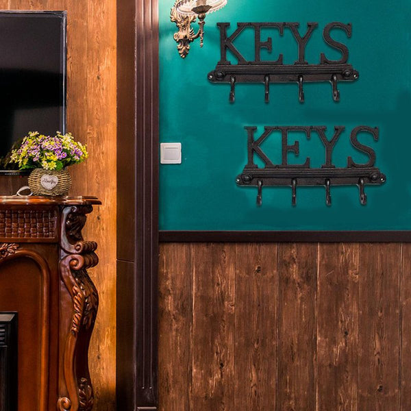 2pcs Cast Iron Key Holder Cloth Hanger Hat Rack