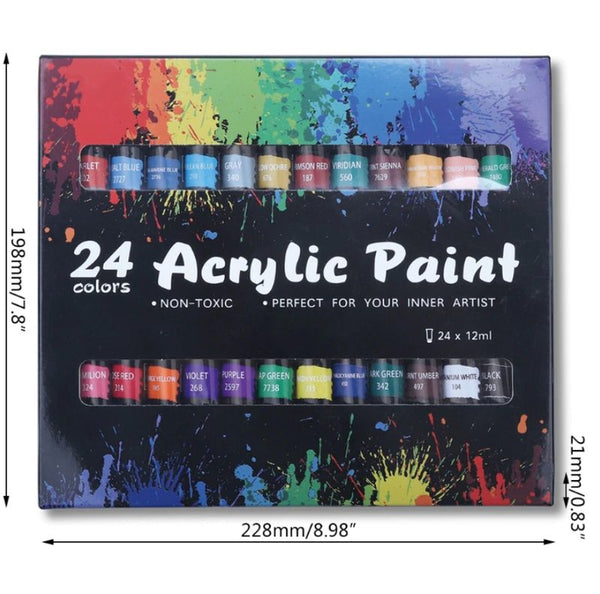 24 Colors Painting Acrylic Paint Set