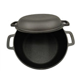 2 In 1 Cast Iron Dutch Oven Set With Lid