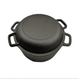 2 In 1 Cast Iron Dutch Oven Set With Lid