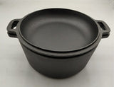 2 In 1 Cast Iron Dutch Oven Set With Lid