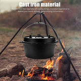 Cast Iron Dutch Oven Camping Pot Frying Pan Skillet Set