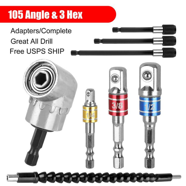 Drill Angel Adapter Shaft Extension Hex Shank Socket Set