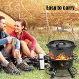 Cast Iron Dutch Oven Camping Pot Frying Pan Skillet Set