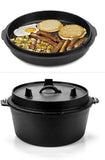 Cast Iron Dutch Oven Camping Pot Frying Pan Skillet Set