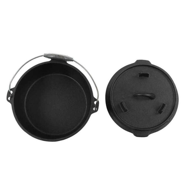 Cast Iron Dutch Oven Camping Pot Frying Pan Skillet Set