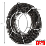 Plumber Drain Snake Pipe Pipeline Sewer Cleaner 12M 6 Drill Bit Tool