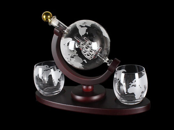 Whiskey Decanter Set with 2 Whiskey Glasses