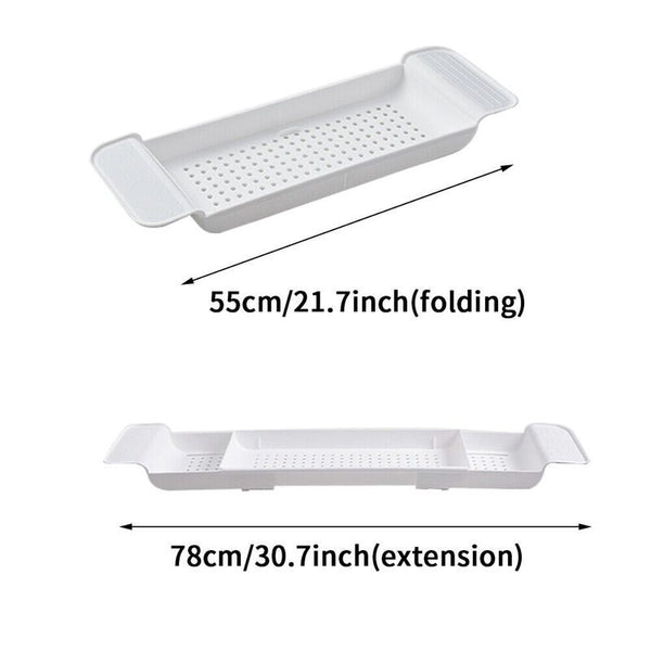 Bath Tub Caddy Bathtub Tray Retractable Storage Rack