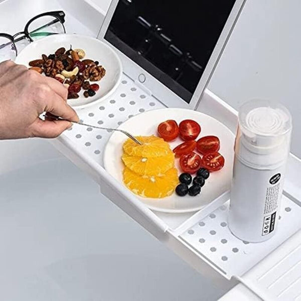 Bath Tub Caddy Bathtub Tray Retractable Storage Rack