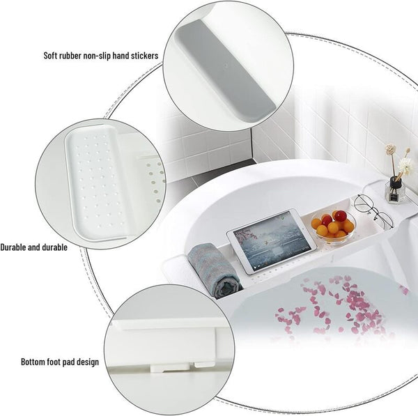 Bath Tub Caddy Bathtub Tray Retractable Storage Rack