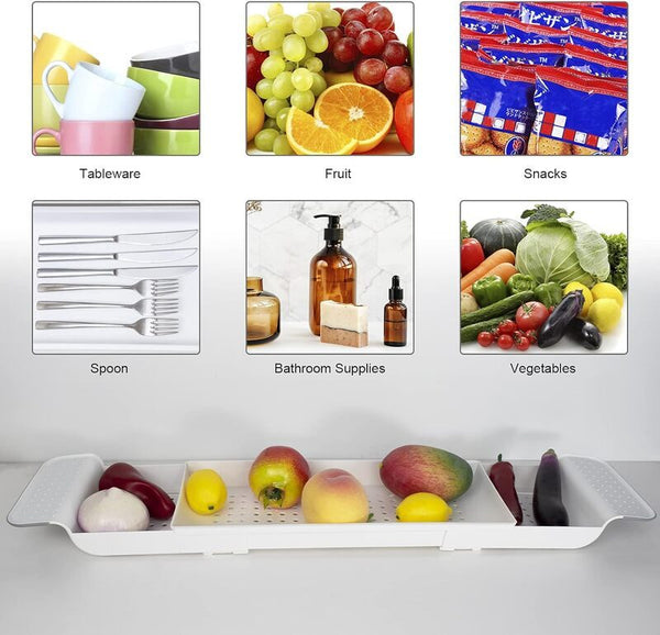 Bath Tub Caddy Bathtub Tray Retractable Storage Rack