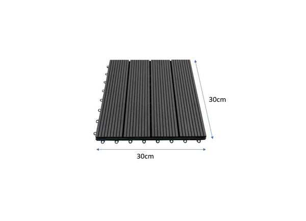 Dark Wood 1pcs 30x30cm Composite Decking Flooring Tile Interlocking Deck