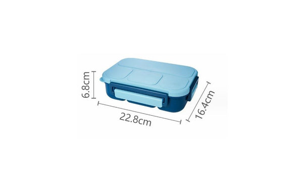 BLUE 4 Compartment Lunch Box Picnic Food Container Bento Box 1.3L