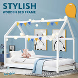 Bed Frame Wooden Single Size Timber House Wood Mattress Base Platform Kids