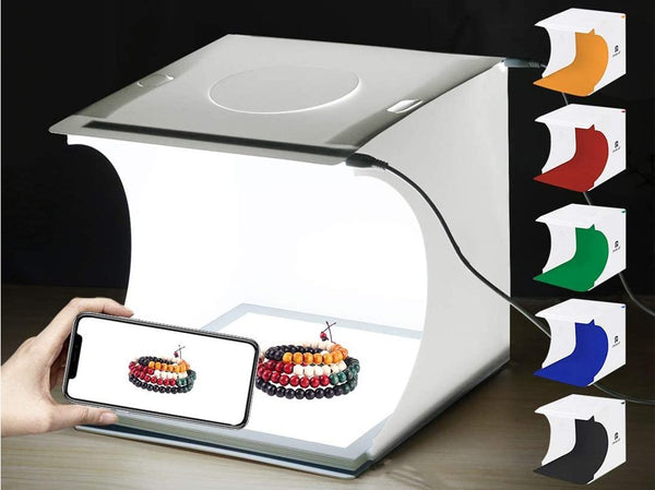 Mini Folding Lightbox Photo Studio LED Light + 6 Backdrops