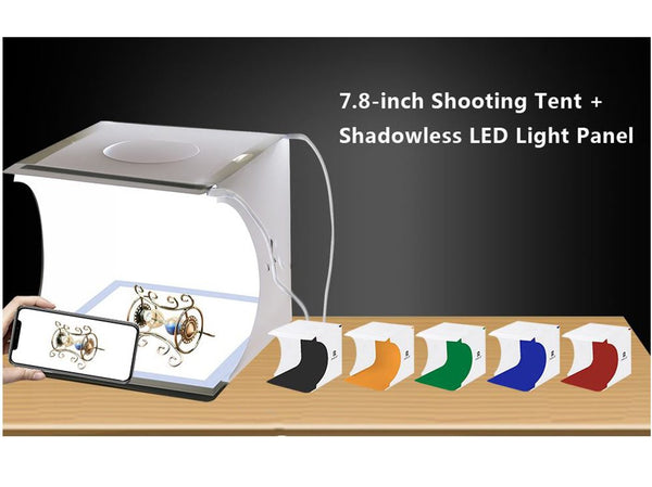 Mini Folding Lightbox Photo Studio LED Light + 6 Backdrops