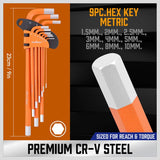 Long Arm Hex Key Allen Wrench Set