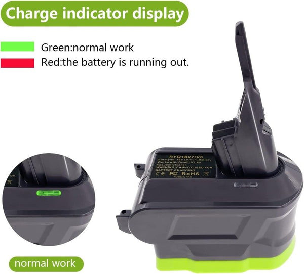 Ryobi 18V Battery to Dyson V7 V8 Absolute Animal Battery Adapter Converter