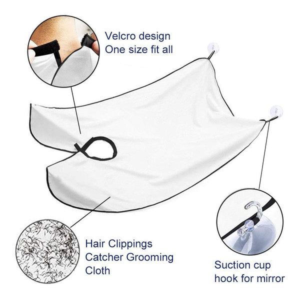 Large Facial Hair Trimmings Catcher Beard Whiskers Bib Shaving Apron Cape Cloth