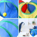 Cat Tunnel 4 Way Collapsible Tube with Interactive Ball