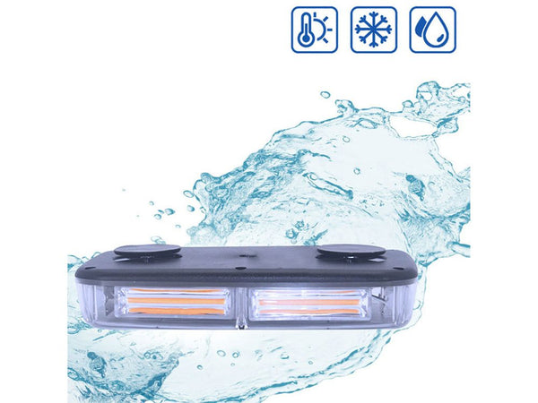 Waterproof Amber LED Strobe Beacon Light 12/24V