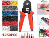 1250PCS Crimping Tool Crimper Plier with Terminals - New