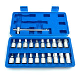 21pcs Socket Spanner Wrench Oil Drain Plugs Removal Tool Kit