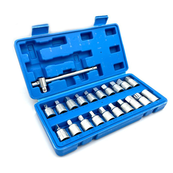 Spanner Plug Socket 21pcs Socket Spanner Wrench Oil Drain Plugs Removal Tool Kit – golly.co.nz