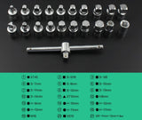 21pcs Socket Spanner Wrench Oil Drain Plugs Removal Tool Kit